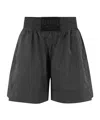 Rabanne Striped Wool Shorts With Logo Detail