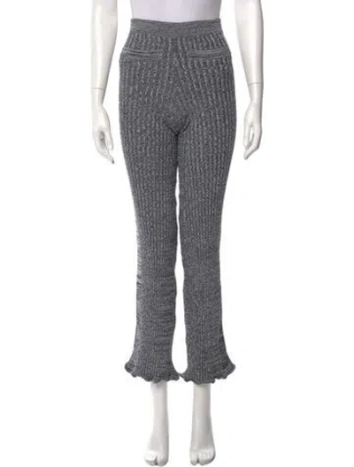 Pre-owned Rabanne Wool Straight Leg Pants In Gray