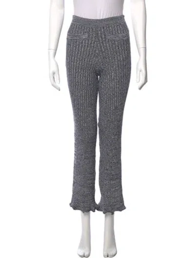 Pre-owned Rabanne Wool Straight Leg Pants In Gray