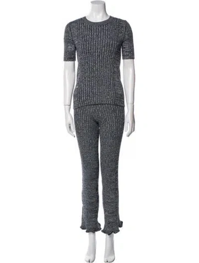 Pre-owned Rabanne Wool Studded Accents Pant Set In Gray