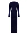Rabanne Studded Long-sleeve Wool Maxi Dress In Black