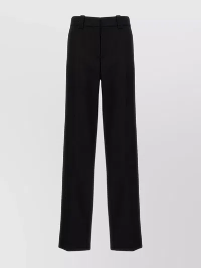 Rabanne Wool Trousers With Straight Leg And Pockets In Black