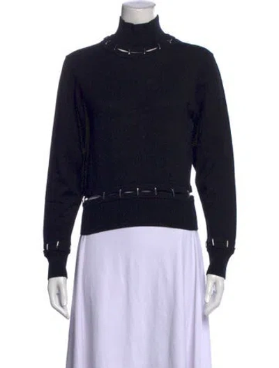 Pre-owned Rabanne Wool Turtleneck Sweater In Black