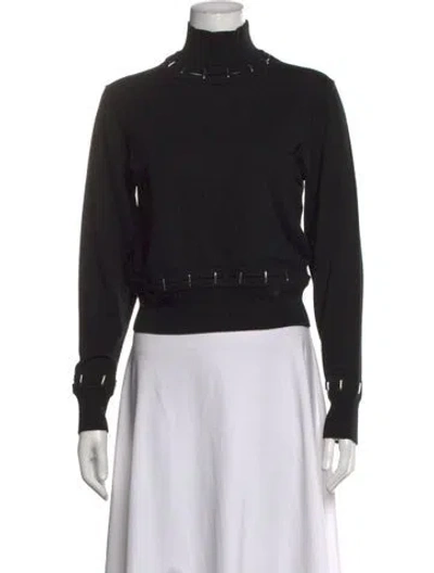 Pre-owned Rabanne Wool Turtleneck Sweater In Black