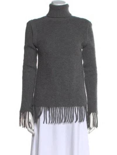 Pre-owned Rabanne Wool Turtleneck Sweater In Gray