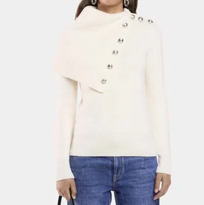 Rabanne Wool Turtleneck Sweater In Off White