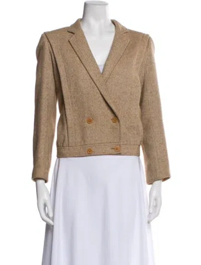 Pre-owned Rabanne Wool Tweed Pattern Blazer In Neutral