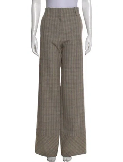 Pre-owned Rabanne Wool Wide Leg Pants In Neutral