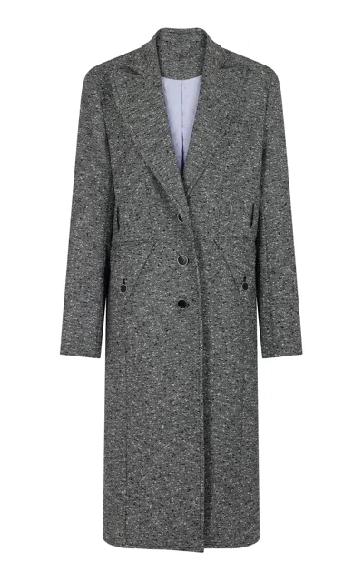 Rabanne Wool-blend Coat In Gray