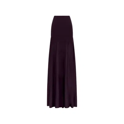 Rabanne Wool-knit Floor-length Skirt In Purple