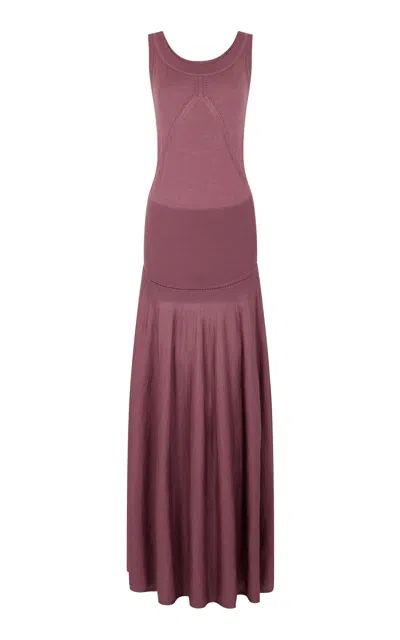 Rabanne Wool-silk Maxi Dress In Pink