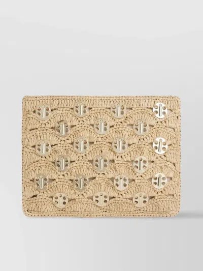Rabanne Woven Disc Detail Clutch Bag
