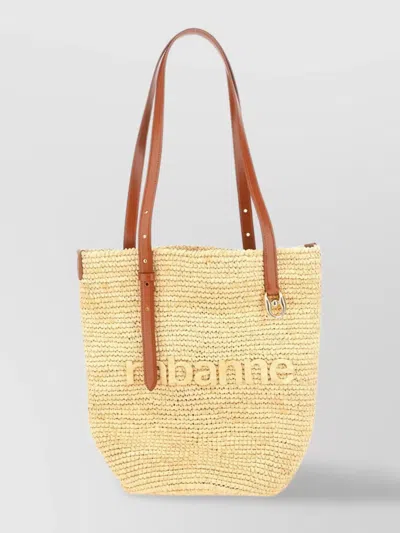 Rabanne Woven Leather Tote Bag In Brown
