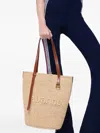 Rabanne Raffia Tote Bag With Logo