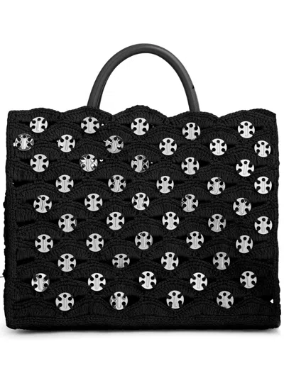 Rabanne Woven Tote Bag In 黑色