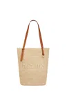 Rabanne Tote Bag Weave Texture Leather Handles In Neutral