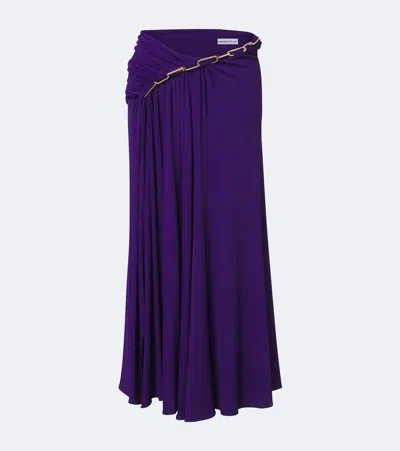 Rabanne X Dinh Van Embellished Crêpe Maxi Skirt In Purple