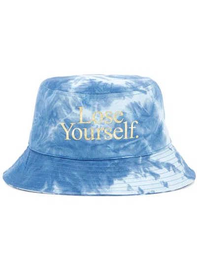 Rabanne X Peter Saville Lose Yourself Cotton Bucket Hat In Blue