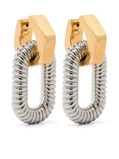 Rabanne Xl Link Animation Godron Earrings In Silver