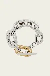 Rabanne Xl-link Bi-color Chain Bracelet In Gold Silver In Metallic