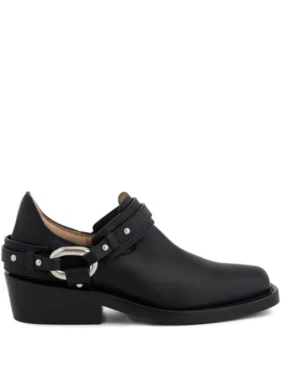 Rabanne Xl Link Biker Ankle Boots In Black