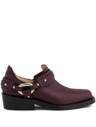 Rabanne Xl Link Biker Ankle Boots In Animal Print