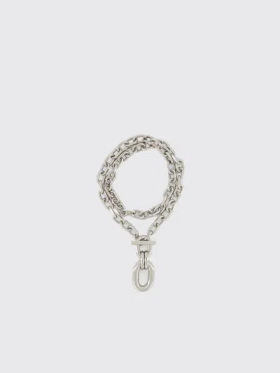 Rabanne Xl Link Brass Necklace With Charm In Silver