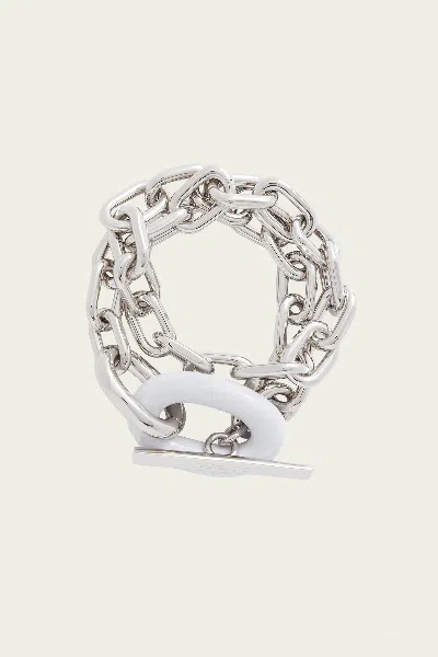 Rabanne Xl Link Chain Bracelet In Silver White