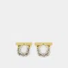 Rabanne Xl Link Chain Earring - Paco  - Silver/gold - Metal In Silver