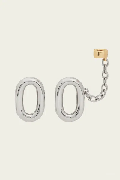 Rabanne Xl Link Chain Earrings In Silver In Silver/gold