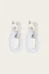Rabanne Xl Link Chain Hoop Earrings In Silver White