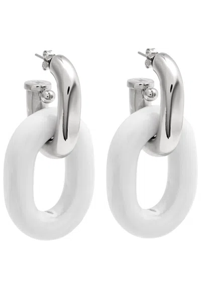 Rabanne Xl Link Chain Hoop Earrings In Silver