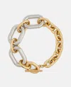 Rabanne Xxl Chain Necklace In Silver And Gold-tone Brass In Gold