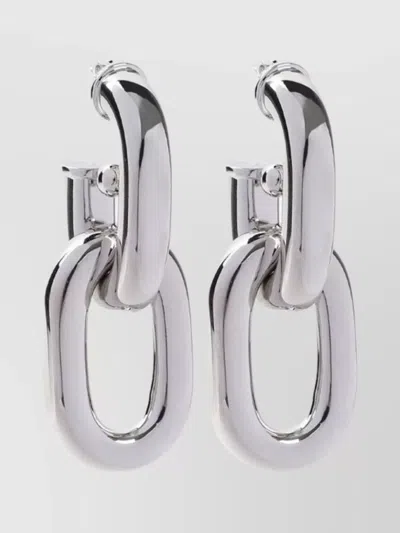 Rabanne Xl Link Double Hoop Earrings In Purple