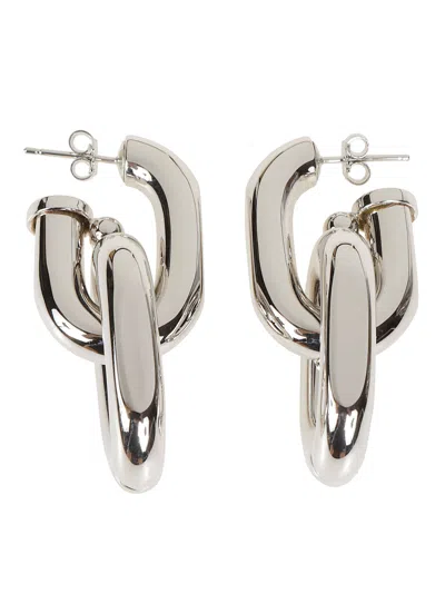 Rabanne Xl Link Double Hoop Interlocking Brass Earrings In Orange