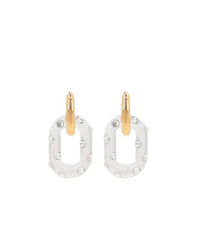 Rabanne Xl Link Earrings In Gold/crystal