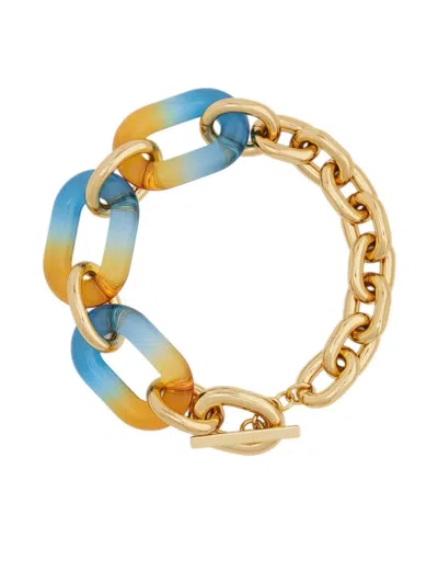 Rabanne Xl Link Resin Collar Necklace In Gold