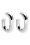 Rabanne Xl Link Hoop Earrings In Silver