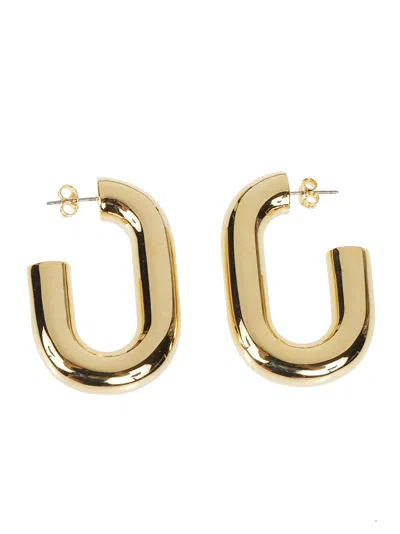 Rabanne Xl Link Hoops Hoop Squared Brass Earrings In Gold