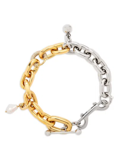 Rabanne Mixed Metal Chain Bracelet And Pearls In Multi