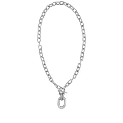 RABANNE XL LINK NECKLACE IN SILVER ALUMINIUM