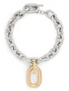 Rabanne Silver-colored Necklace With Pendant And Engraved Logo In Brass Woman In Silver