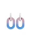 Rabanne Xl Link Oversized Tie-dye Earrings In Blue Tie-dye