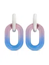 Rabanne Xl Link Oversized Tie-dye Earrings In Silver