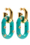 Rabanne Xl Link Palm Spring Hoop Earrings In Blue