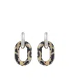 Rabanne Xl Link Patterned Earrings In Brown