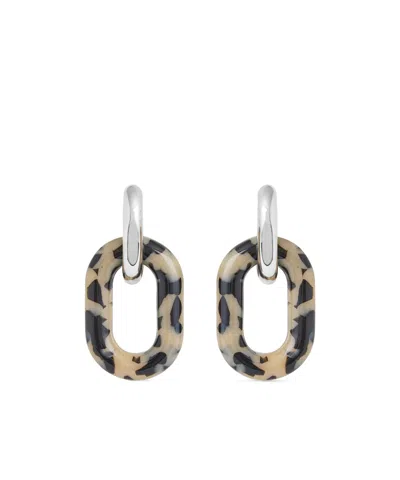 Rabanne Xl Link Patterned Earrings In Multi