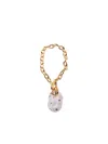 Rabanne Xl Link Pendant Necklace In Gold With Transparent Crystal In Metallic