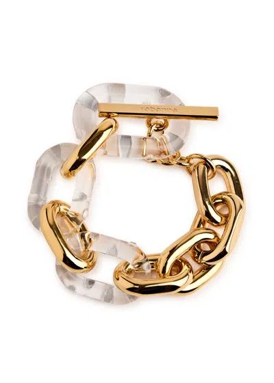 Rabanne Xl Link Resin Bracelet In Gold