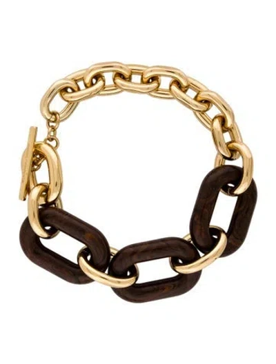 Pre-owned Rabanne Xl Link Resin Chain Necklace, 18.5" In Brown